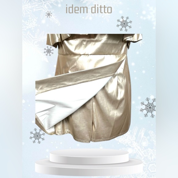 idem ditto | Champagne Gold Crinkle Romper | NWT! - Picture 4 of 7